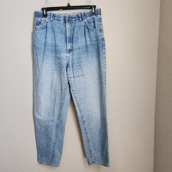 Vintage 80s‎ 90s Lee Womens 32x29" Elastic Waist Blue Mom Jeans Lightwash - Picture 11 of 11